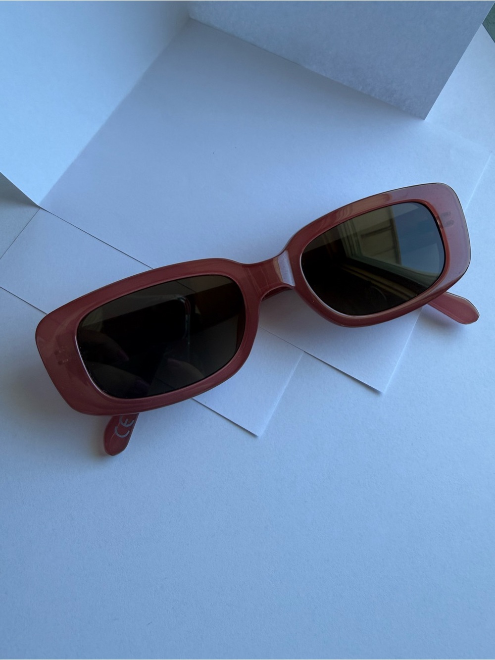 Women’s Fossil Rectangular Sunglasses - Rose Red/Dusty Pink